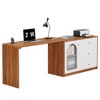 Resenkos Wooden Computer Desk with Storage Drawers, Home Office Furniture for Home and Office, Space-Saving Design, Brown Brown And White - 2 of 4