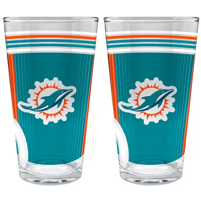 Nfl Miami Dolphins 2pc Pint Glass Set : Target