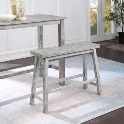 Sonoma 36" Storm Gray Wire-Brush Eco-Friendly Rubberwood Bench