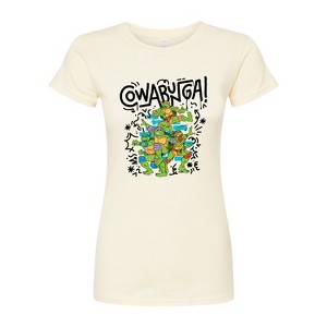 Women's - Teenage Mutant Ninja Turtles - Cowabunga Fitted Graphic T-Shirt - 1 of 3