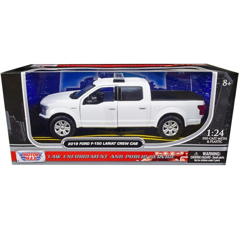 2019 Ford F-150 Lariat Crew Cab Truck Unmarked Plain White "Law Enforcement & Public Service" 1/24 Diecast Model Car by Motormax, 1 of 4