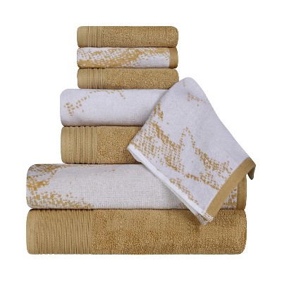 Cotton Marble and Solid Medium Weight Assorted Towel Set by Blue Nile Mills