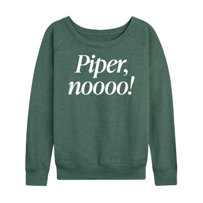 Women's - Instant Message - Piper No Lightweight French Terry Wide Neck Long Sleeve Shirt