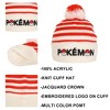 Pokemon Pokeball Plush Pom, Red And White Stripes Cuff Beanie - 2 of 4