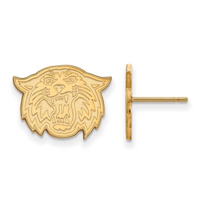 Black Bow Jewelry 14k Yellow Gold Villanova Wildcats NCAA Post Earrings