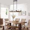 6-Light Farmhouse Dining Room Chandelier, Oval Wood Frame with Clear Seeded Glass Shades - 4 of 4
