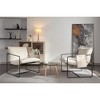Vynxaria 2 Chairs in 1 Box, Upholstered hanging armchair with arm pocket metal frame, crushed foam cushions and skin-friendly braid - 3 of 4