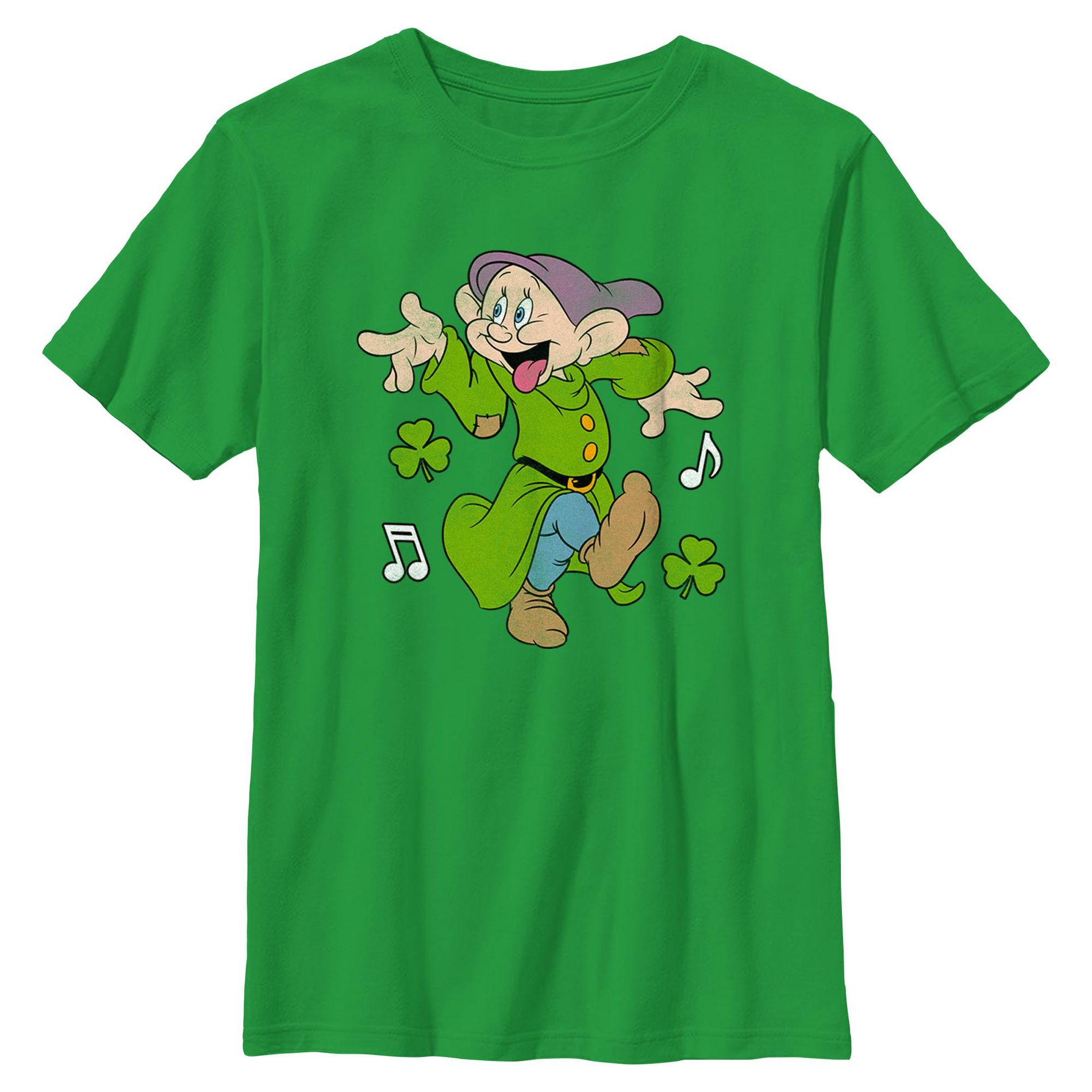 Boy's Disney St. Patrick's Day Dopey Dance  T-Shirt - Kelly Green - Medium