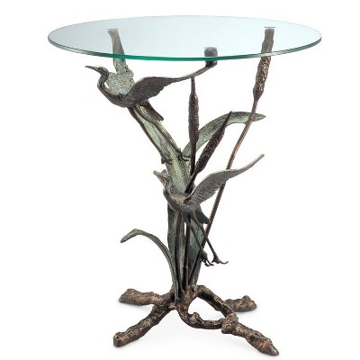 SPI Home Nature Inspired Crane Pair in Flight End Table
