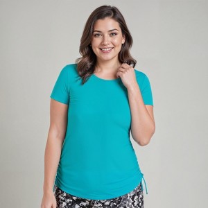 Calypsa Women's UPF 50+ Short Sleeve Adele Swim Top - 1 of 3