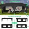 Sturdy 10'x20' Waterproof Pop Up Canopy Tent with 6 Sidewalls, Adjustable Heights, Carry Bag, Sandbags, Ropes & Stakes for Outdoor Events-Coolbibila - 4 of 4
