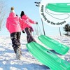Slippery Racer Downhill Xtreme Flexible Adults and Kids Plastic Toboggan Snow Sled for 2 Riders with Pull Rope (3 Pack) - 4 of 4