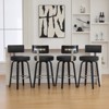 Bekrvio 26”/29” Swivel Bar Stools Set of 4,Faux Leather Upholstered with Back & Black Wood Frame,Modern Kitchen Island Stools for Kitchen Counter - 3 of 4