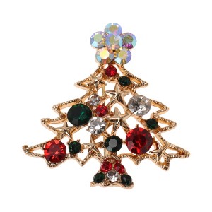 Unique Bargains Christmas Brooches YNCP736-1 Alloy Dripping Wax Multicolor 1 Pc - 1 of 4