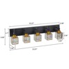 LLHZSY Modern Dimmable Crystal Bathroom Light Fixtures Over Mirror Glam Vanity Lights - 3/4/5 Light - Black+Gold/Chrome/Black/Gold - 3 of 4