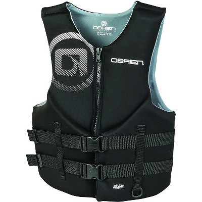 O'Brien Watersports Comfortable Traditional Men's Lightweight Breathable Safety Life Jacket Vest, Black, Size XL