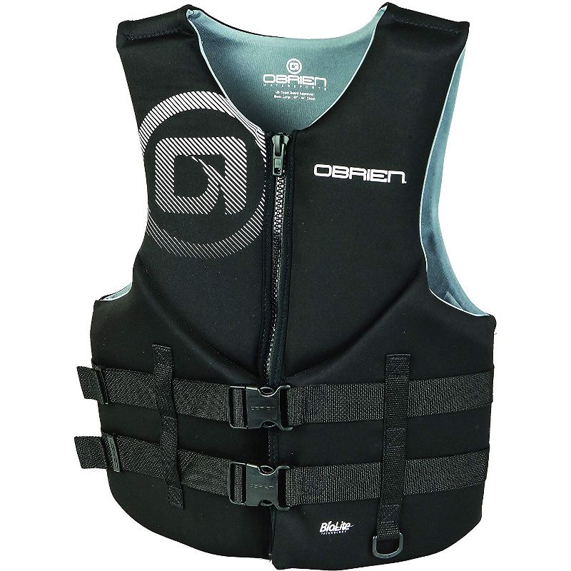 O'Brien Watersports Comfortable Traditional Men's Lightweight Breathable Safety Life Jacket Vest, Black, Size Medium, 1 of 7