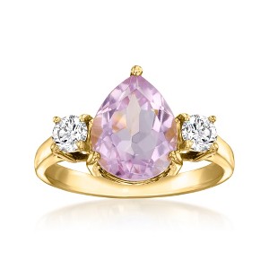 Ross-Simons 2.20 Carat Amethyst Ring With .50 ct. t.w. Lab-Grown Diamonds in 18kt Gold Over Sterling - 1 of 4