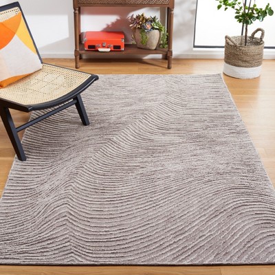 Hand-Tufted Wool Rectangular Rug in Brown and Ivory, 3' x 5'