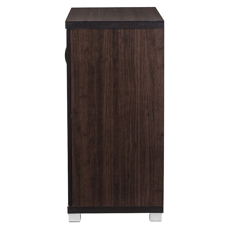 Zentra Modern and Contemporary Sideboard Storage Cabinet with Glass Doors - Dark Brown - Baxton Studio, 4 of 6