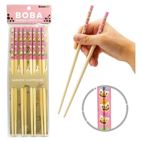 Cook Pro 6-Piece Dot Bamboo Chopstick Set with Rice Paddle and