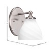 Toltec Lighting Capri 1 - Light Sconce in  Brushed Nickel with 6.25" White Marble Shade - 2 of 2