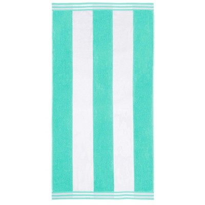 Cabana Stripe Oversized Cotton Beach Towel, Set of 2, Blue - Blue Nile Mills