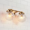 LNC Ariene Polished Gold with Crackle Glass Globe Modern/Contemporary  Vanity  Lights, 1-Light/2 Light/3 Light/4 Light - 2 of 4