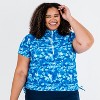 Calypsa Women's Half-Zip Short Sleeve Rashguard UPF 50+ Adele Swim Top - 4 of 4