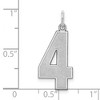 Black Bow Jewelry Sterling Silver, Jersey Collection, Large Number 4 Pendant - 4 of 4