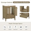 24" Bathroom Vanity with Sink, Freestanding Vanity with Rattan Doors and Drawer, Solid Acacia Wood & MDF with Ceramic Top - 3 of 4