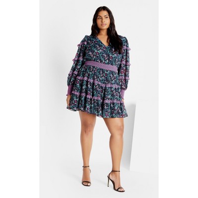 Women's Plus Size Hollie Print Dress - black | CITY CHIC