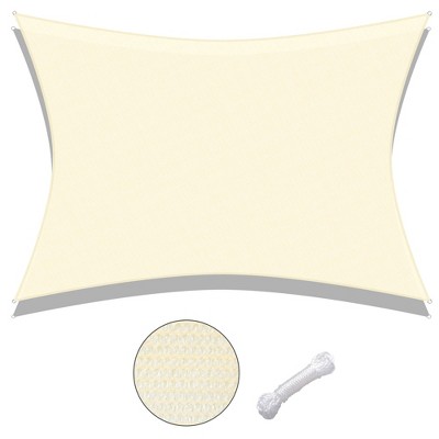 LAGarden 19x13 Ft Rectangle HDPE Sun Shade Sail