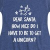 Girls' - Instant Message - Christmas Dear Santa Unicorn Fit & Flair Cap Sleeve Graphic Dress - 2 of 4