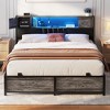 Besiost Bed Frame with LED Light and Charging Station - 2 of 4