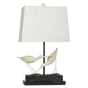 Sandpiper Table Lamp Sand Stone - StyleCraft: Coastal Style, UL Listed, 16" Base, Linen Shade - 1 of 4