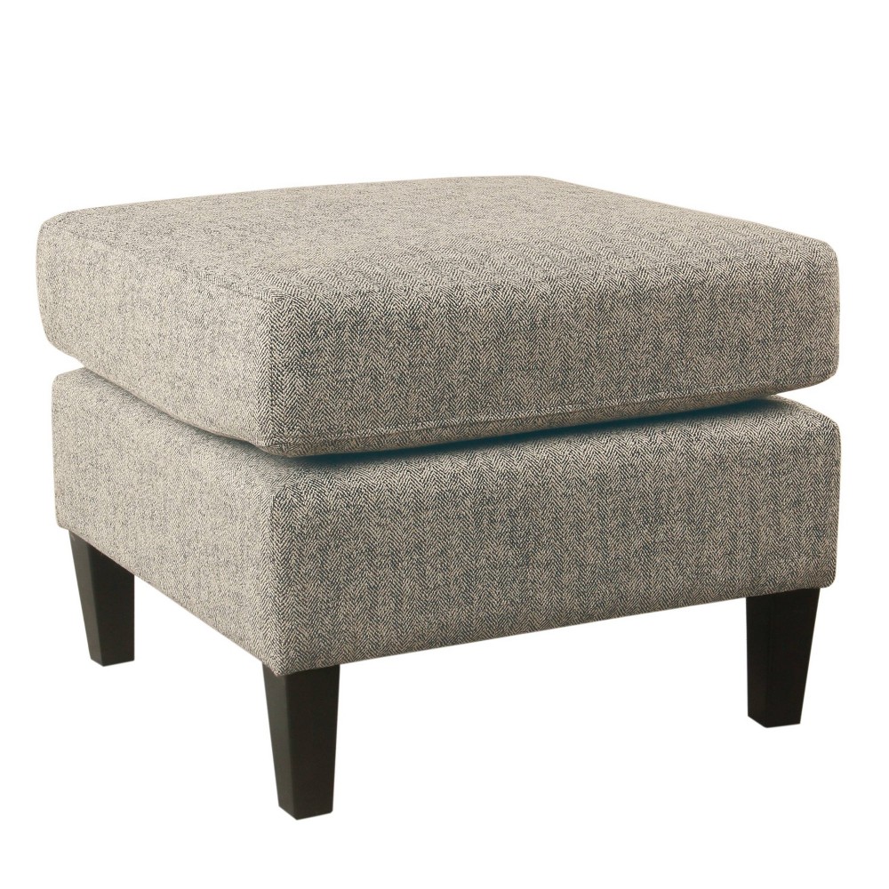 Brooklyn Large Pillowtop Ottoman Textured Black/Cream - HomePop was $189.99 now $142.49 (25.0% off)