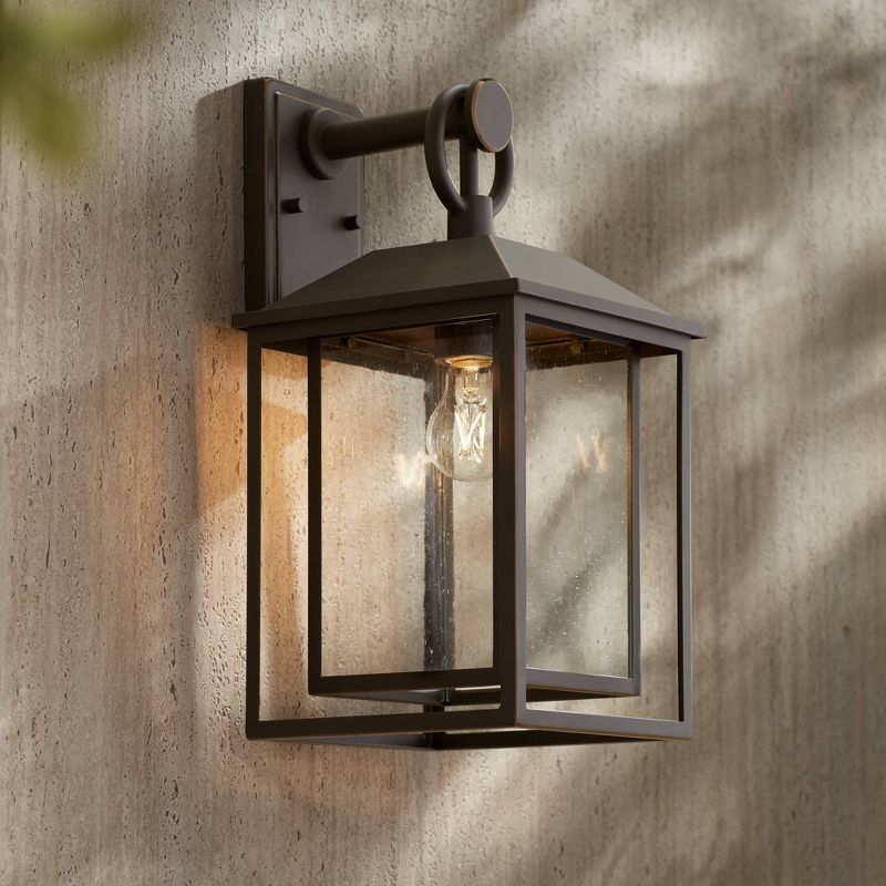 John Timberland Califa Mission Outdoor Wall Light Fixture Bronze 18" Clear Textured Glass for Post Exterior Barn Deck House Porch Yard Posts Patio, 2 of 8