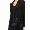 Women's Crop Blazer With Long Mesh Trimming - Origami - 4 of 4