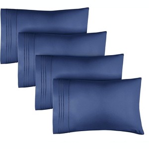 Ultra Soft Solid Pillowcases Set of 4 - Cozy & Breathable 4 Piece Pillow Covers - CGK Linens - 1 of 4