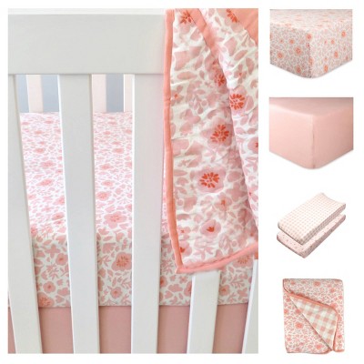 Honest Baby Organic Cotton Bedding Set - Papercut Floral - 5pc