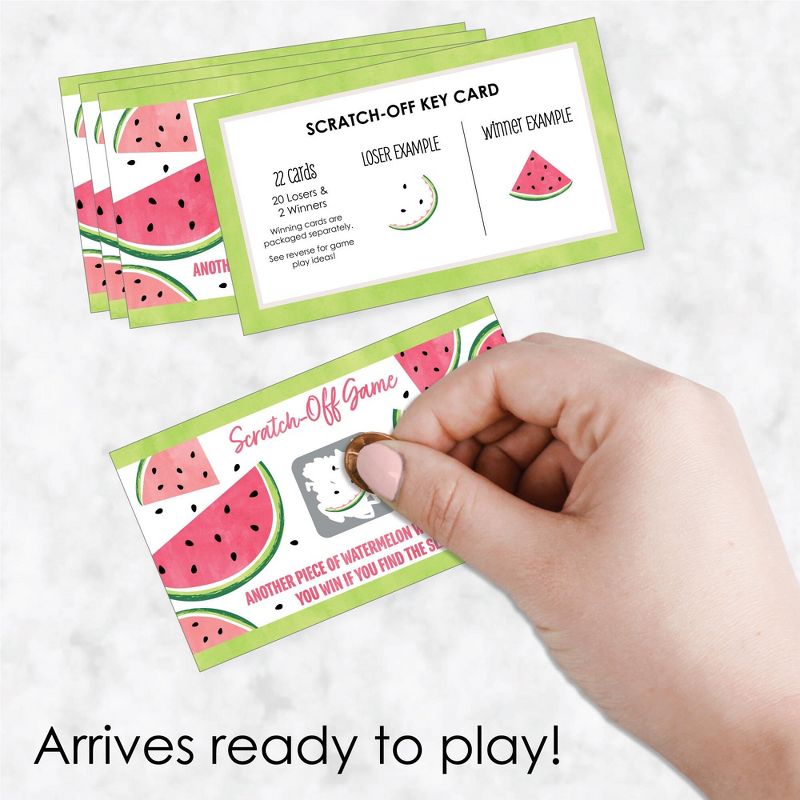 Big Dot of Happiness Sweet Watermelon - Fruit Party Game Scratch Off Cards - 22 Count, 2 of 7