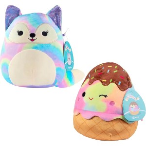 Squishmallows 8-Inch Rainbow Ice Cream & Fox 2-Squish Value Pack - Collectible Soft & Squishy Stuffed Animal Toy - Gift for Kids, Girls & Boys - 1 of 4