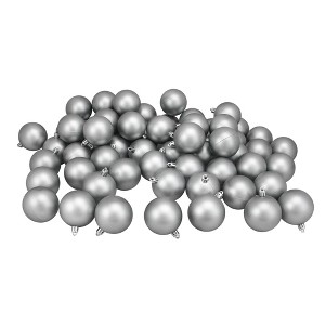 Northlight Shatterproof Matte Christmas Ball Ornaments 2.5" (60mm) - Gray - 60ct - 1 of 4