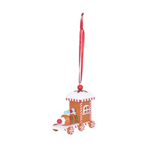 Gallerie II Stripe Gingerbread Train Ornament - 1 of 3