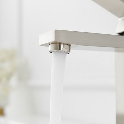 Brushed Nickel Single Handle Modern Bathroom Faucet