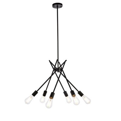 Elegant Lighting Lucca 23 inch pendant in black