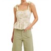 Women's Floral Print Cotton Peplum Top - In February - 4 of 4