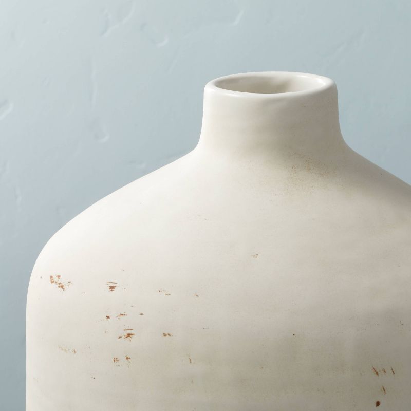 Distressed Ceramic Vase Natural White - Hearth & Hand™ with Magnolia, 4 of 11