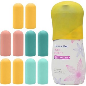 10 Pack Silicone Bottle Covers Travel Essentials,Beach Vacation Essentials,Travel Toiletries Accessories,Cruise Ship Essentials - 1 of 4